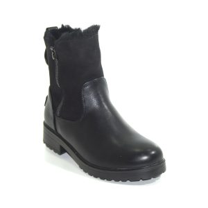 Stivaletto pelle e camoscio