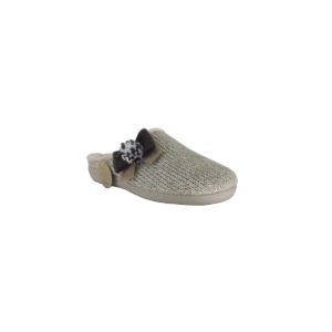 Pantofola donna stoffa beige