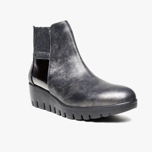 Tronchetto grigio in pelle