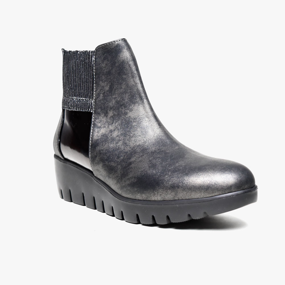 Tronchetto grigio in pelle