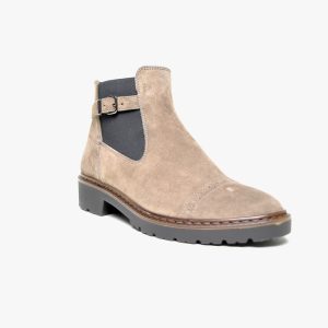 Tronchetto beige tacco largo
