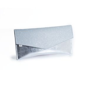Borsetta vernice e glitter in argento